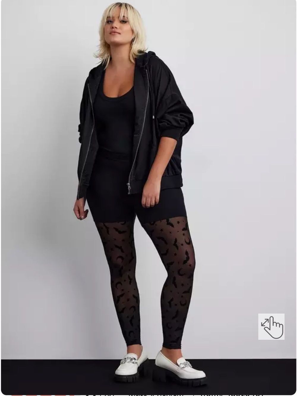 NWOT torrid Full-Length Comfort Waist Flocked Legging - Starry Bats - Picture 3 of 12